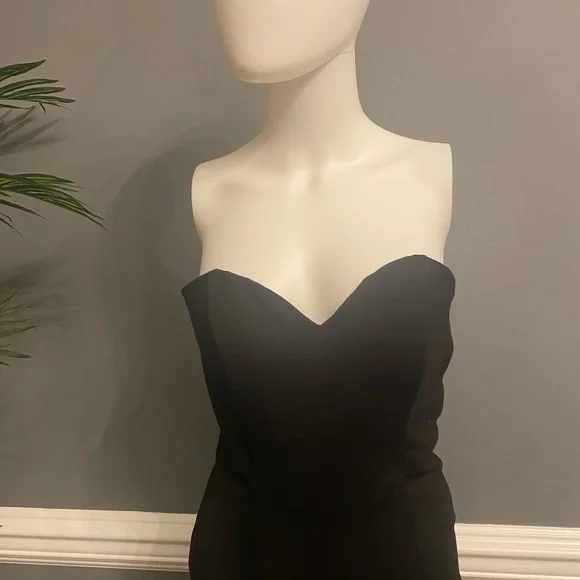 Jovani Black and White Strapless Ruffle Formal Dress. - Picture 4 of 12